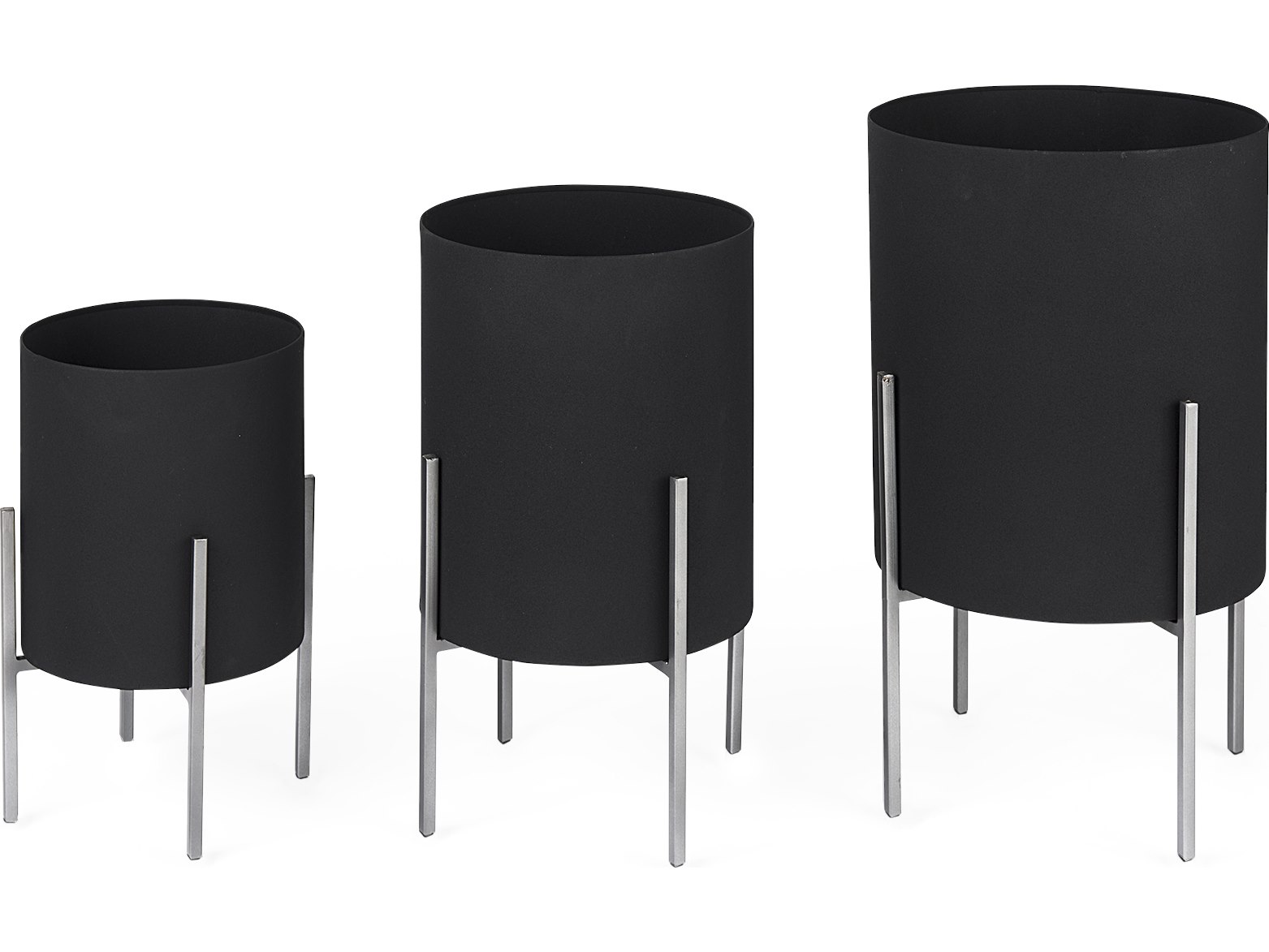 Claypoole (Set of 3) Black Plant Stands