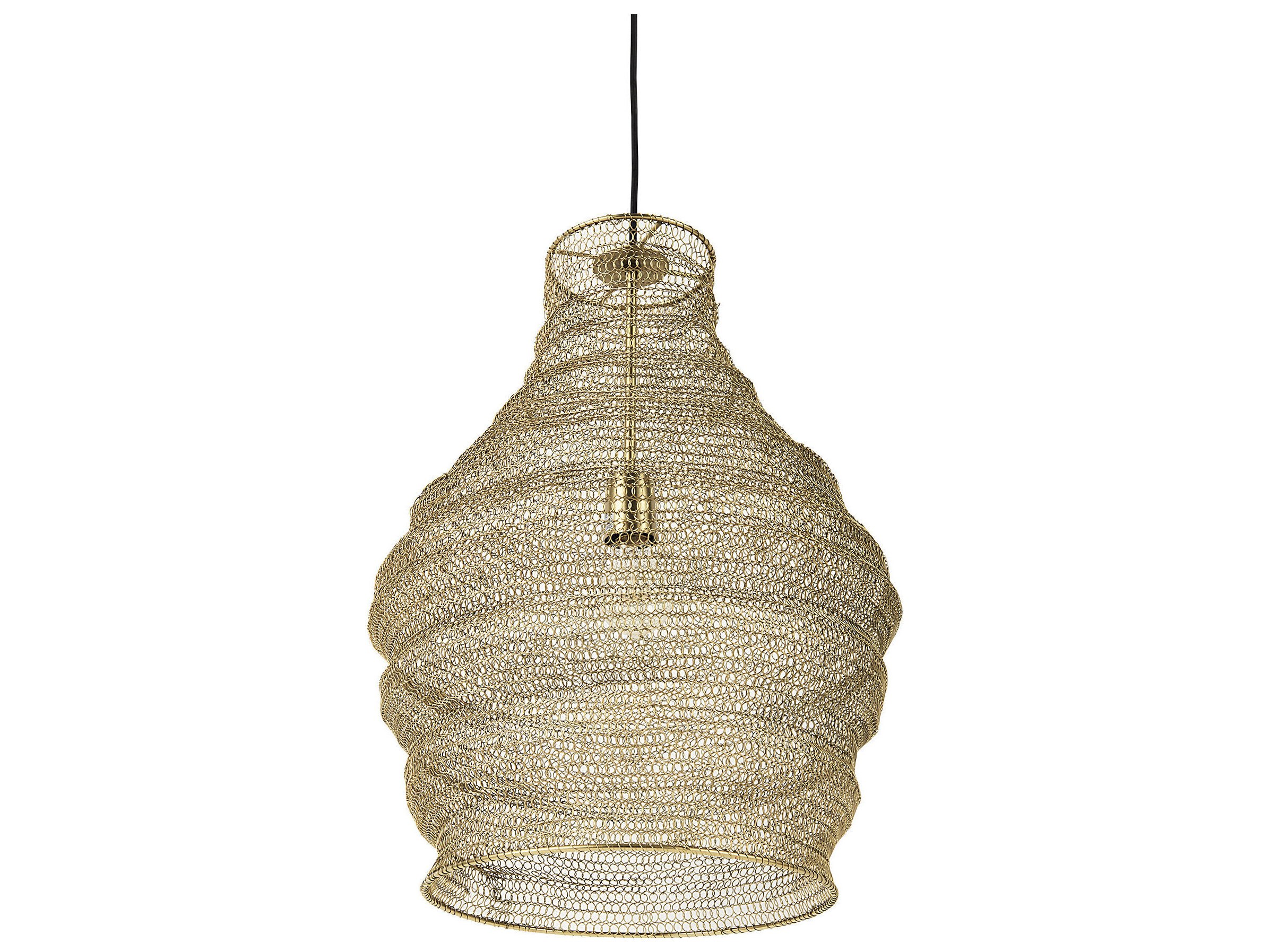Halycon 16.0L x 16.0W 20.0H Gold Mesh and Iron Pendant Light