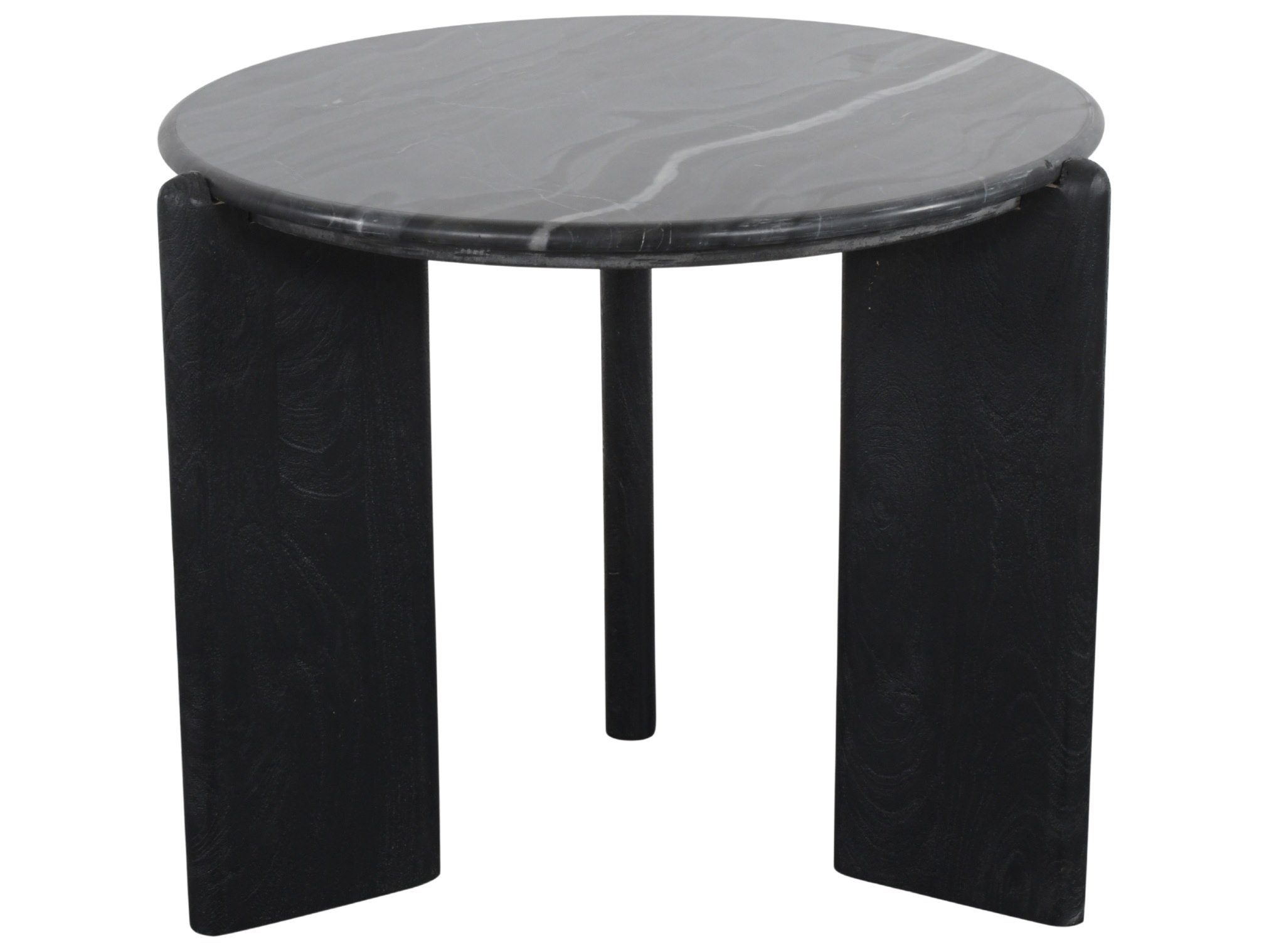 Rumer Black Wood w/ Black Marble Side Table