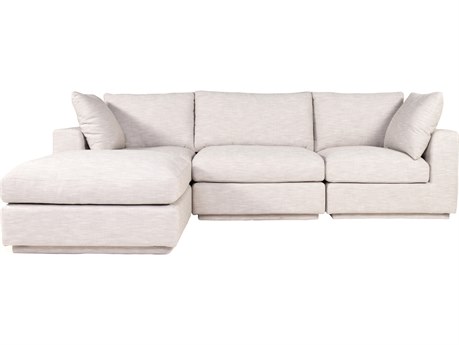 Moe's Home 114 Wide White Upholstered Sectional Sofa