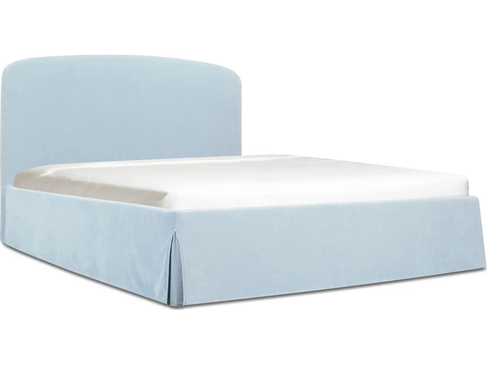 Joan Light Blue Queen Upholstered Storage Panel Bed