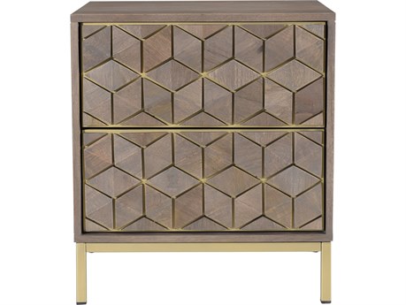 Moe's Home 2-Drawers Gold Mango Wood Nightstand