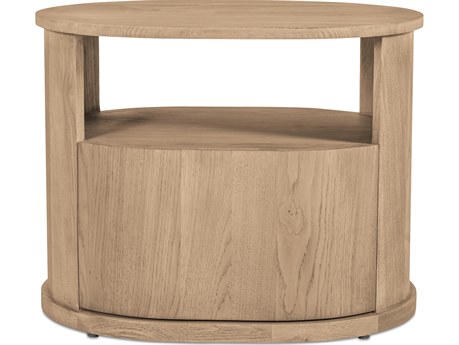 Moe's Home Tommy 1-Drawer Beige Oak Wood Nightstand
