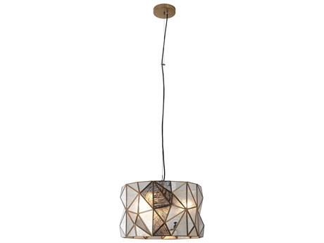 Metropolitan Geo-gem 3-Light Brass Antique Geometric Pendant