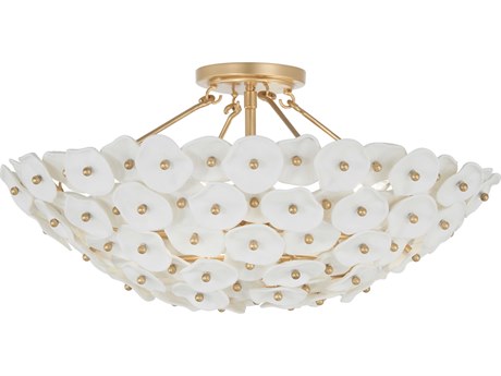 Metropolitan Coastlyn 4-Light Legacy Brass Bowl Semi Flush Mount
