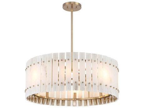 Metropolitan Bardon 8-Light Celeste Brass Drum Pendant