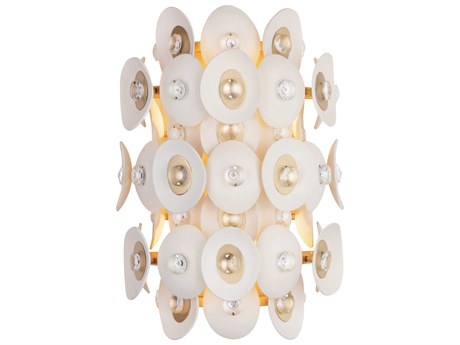 Metropolitan Niu 2-Light Coconut Shell Gold White Wall Sconce