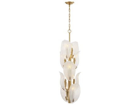 Metropolitan Orchid 10-Light Legacy Brass Mini Pendant