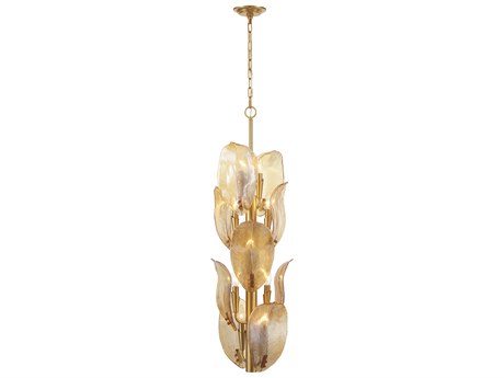 Metropolitan Orchid 10-Light Legacy Brass Mini Pendant