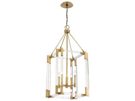 Metropolitan Prima Vista 4-Light Aged Antique Brass Candelabra Chandelier