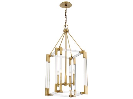 Metropolitan Prima Vista 4-Light Aged Antique Brass Pendant