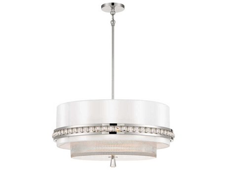 Metropolitan Sutton 4-Light Polished Nickel Glass Round Pendant