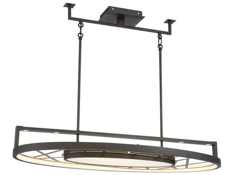 Metropolitan Tribeca 1-Light Smoked Iron Soft Brass Black LED Linear Island Pendant