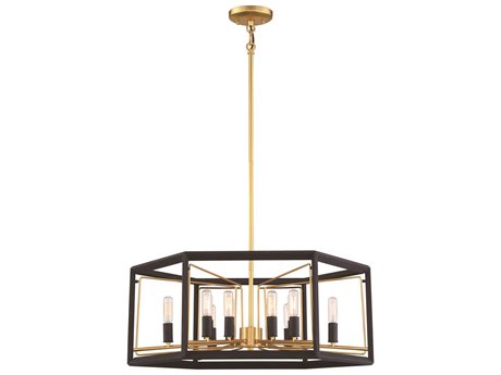 Metropolitan Sable Point 12-Light Sand Coal Honey Gold Black Pendant
