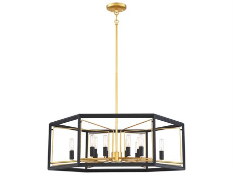Metropolitan Sable Point 12-Light Sand Coal Honey Gold Black Pendant