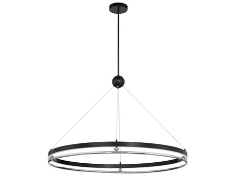 Metropolitan Grande Illusion 1-Light Coal Polished Nickel Black LED Drum Pendant