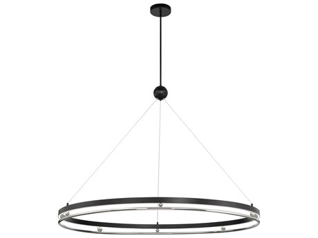 Metropolitan Grande Illusion 1-Light Coal Polished Nickel Black LED Drum Pendant