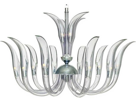 Metropolitan Cisne 23-Light Polished Nickel Crystal Chandelier