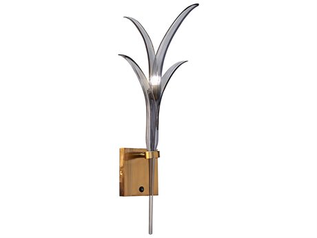 Metropolitan Featherly 1-light Light Gold Gray Wall Sconce