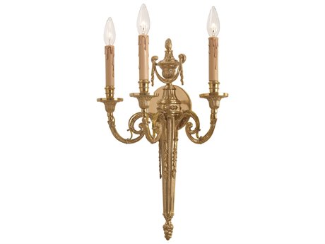 Metropolitan 3-Light French Gold Wall Sconce