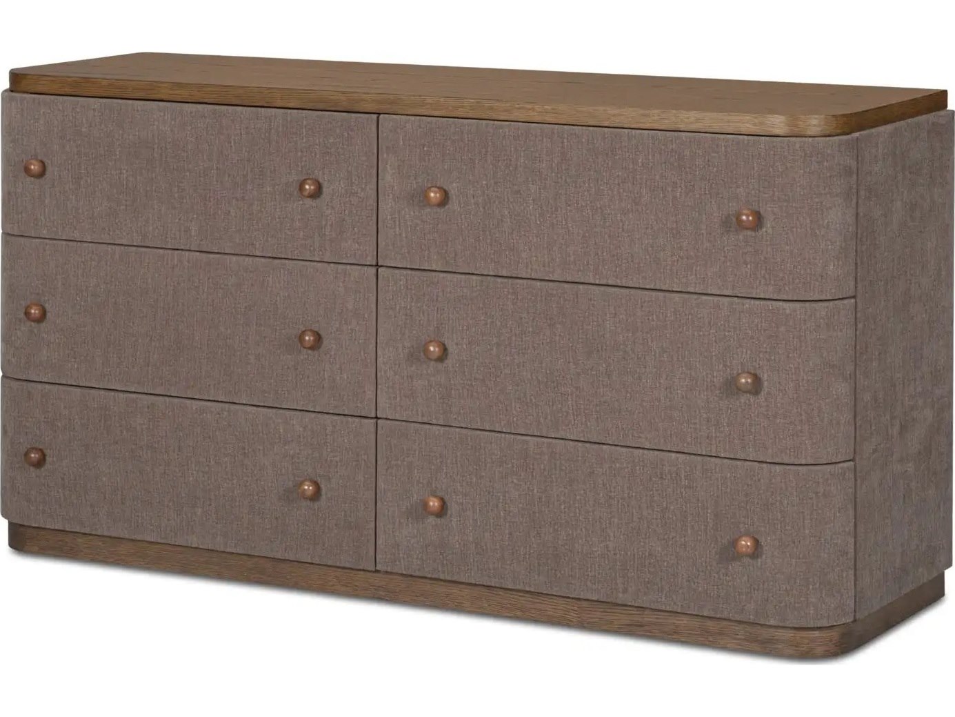 Simone 6-Drawers Natural Ash Wood Double Dresser