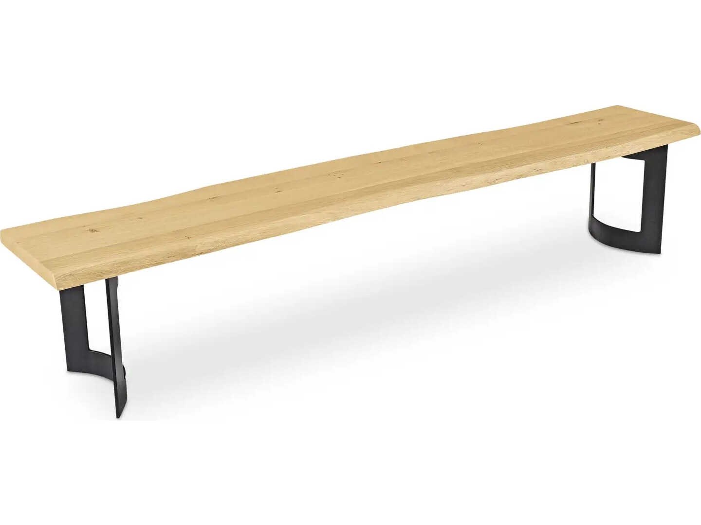 Bent Natural and Black Small Dining Bench