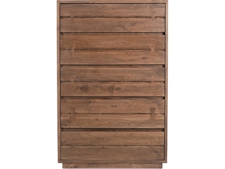 Moe's Home Madagascar 5-Drawers Brown Acacia Wood Accent Chest