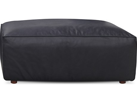 Moe's Home Form Vantage Black Leather Ottoman