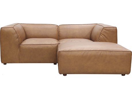 Moe's Home Form Brown Leather Sectional Sofa