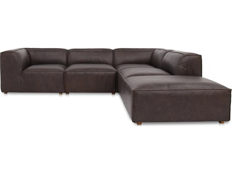 Moe's Home Form Brown Upholstered Sectional Sofa