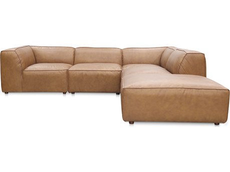 Moe's Home Form Brown Leather Sectional Sofa