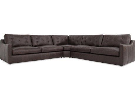Moe's Home Thurlow Brown Leather Sectional Sofa
