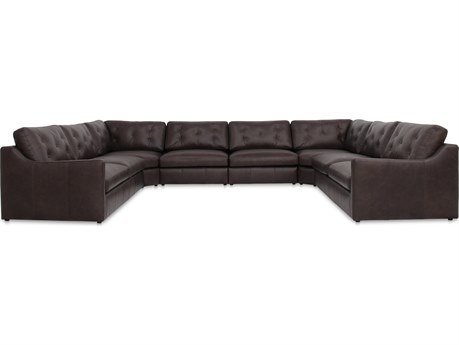Moe's Home Thurlow Brown Leather Sectional Sofa