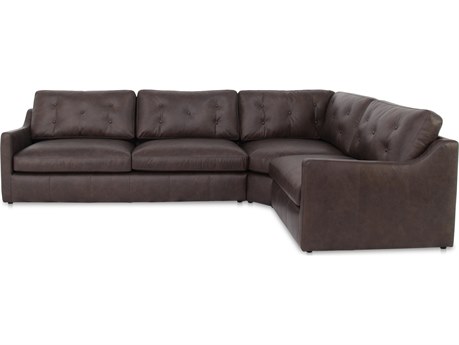 Moe's Home Thurlow Brown Leather Right Sectional Sofa