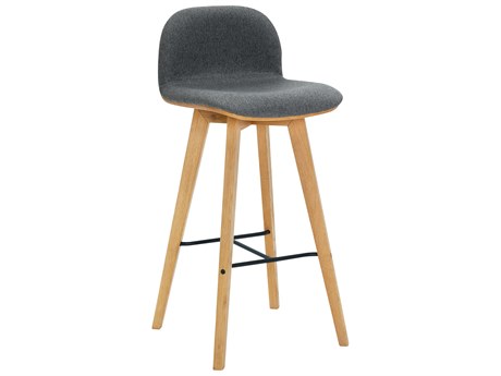 Moe's Home Napoli Upholstered Oak Wood Bar Stool