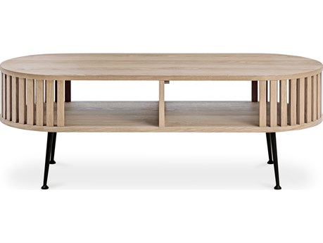 Moe's Home Oval Wood White Oil Coffee Table