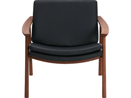 Moe's Home Harlowe Black Leather Accent Chair