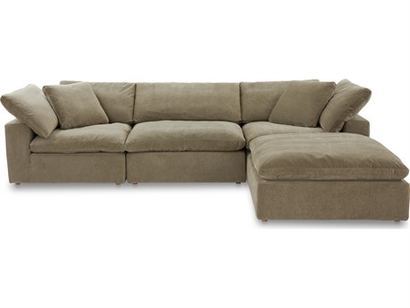 Moe's Home Terra Lounge 114 Wide Green Upholstered Sectional Sofa