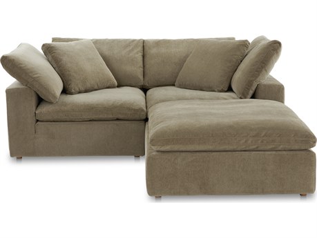 Moe's Home Terra Nook 76 Wide Green Upholstered Sectional Sofa