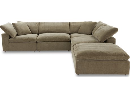 Moe's Home Terra Dream 114 Wide Green Upholstered Sectional Sofa