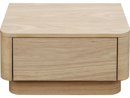 Moe's Home Round Off 1-Drawer Brown Oak Wood Nightstand