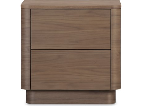 Moe's Home Round Off 2-Drawers Rubberwood Nightstand