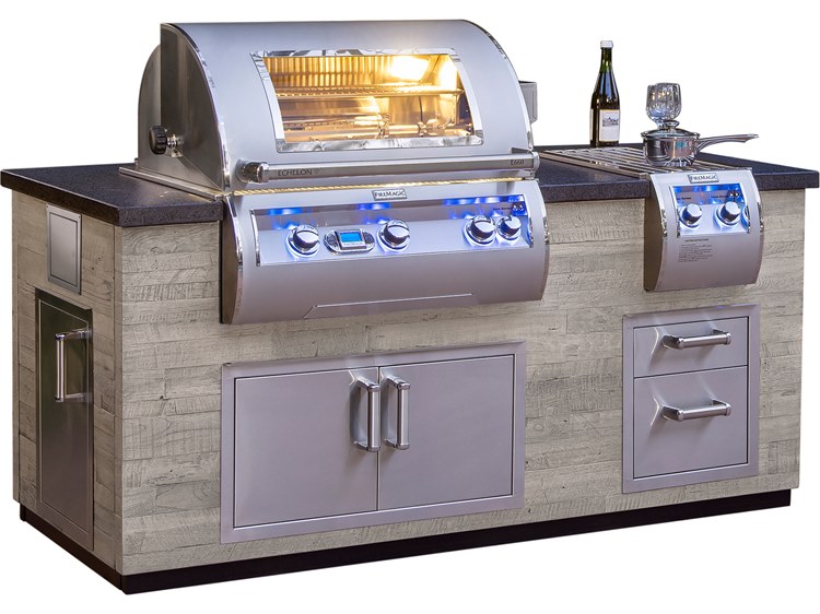 Fire Magic Pre-Fab Reclaimed Wood 77'' Island with Double Drawer