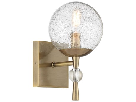 Minka Lavery Populuxe 1-Light Oxidized Aged Brass Glass Wall Sconce