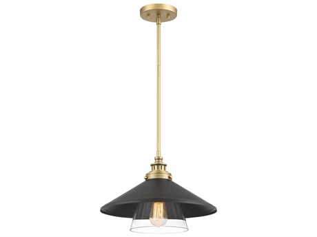 Minka Lavery Segan 1-Light Coal Painted Soft Brass Black Pendant