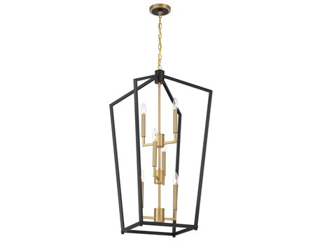 Minka Lavery Colwick 6-Light Coal Black Signature Brass Tiered Pendant
