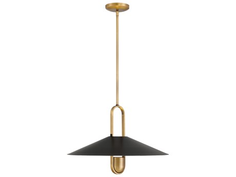 Minka Lavery Goldenridge 1-Light Legacy Brass Dark Matte Black Pendant