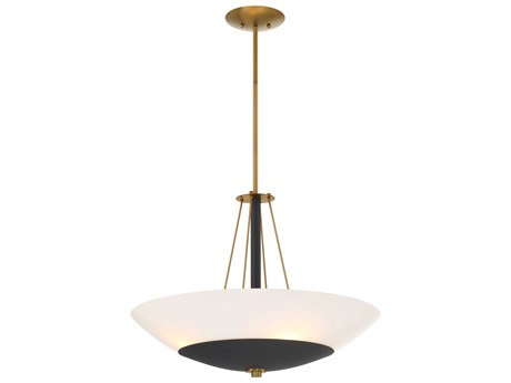 Minka Lavery Bax 4-Light Sand Coal Soft Brass Black Bowl Pendant
