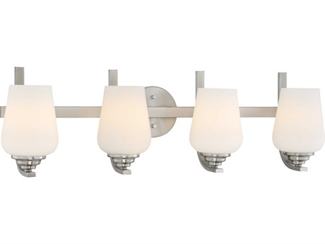Minka Lavery Shyloh 4-Light Brushed Nickel Glass Vanity Light