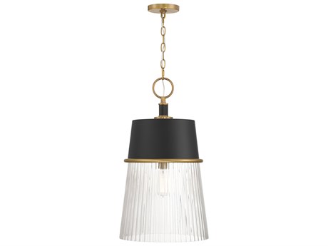 Minka Lavery Stamford 1-Light Legacy Brass Dark Matte Black Empire Pendant
